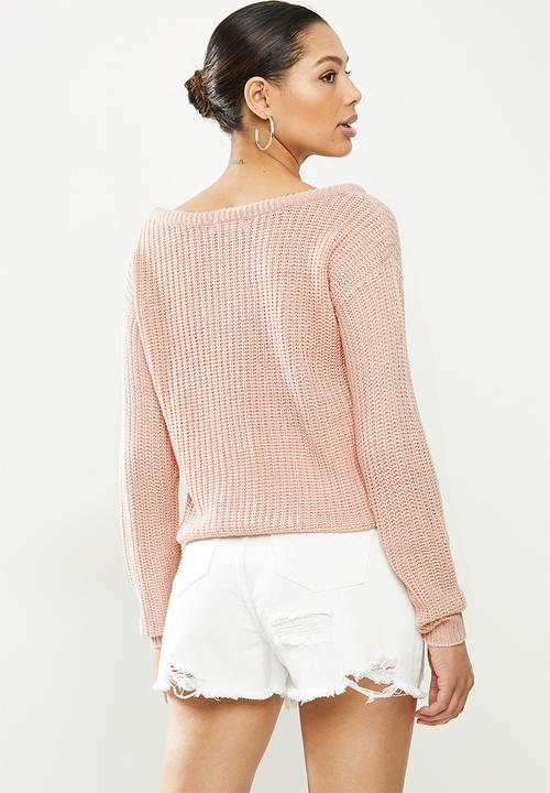 Missguided - Ophelita off shoulder jumper - pink