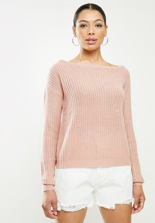 Missguided - Ophelita off shoulder jumper - pink
