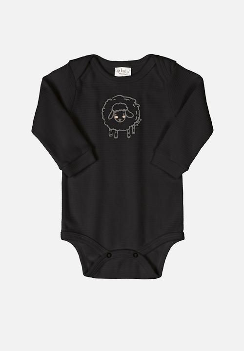UP Baby - Baby boys ribbed bodysuit, pants & beanie set - black
