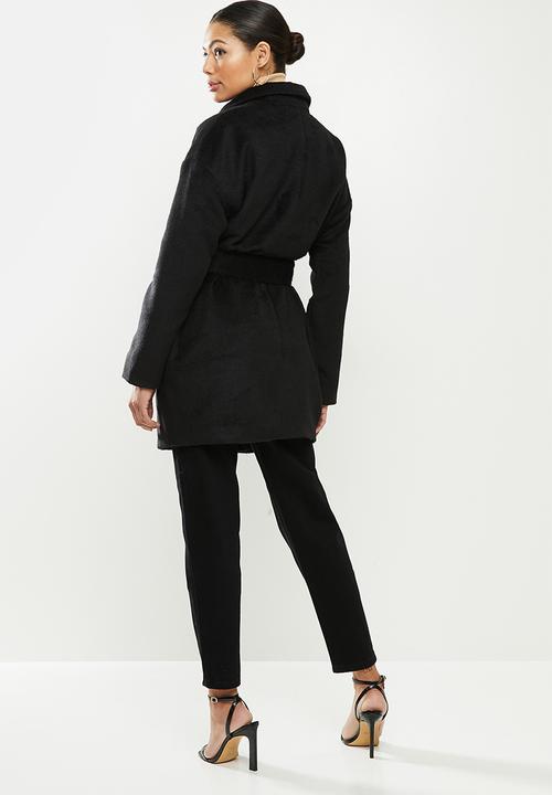 Missguided - Drop shoulder belted crop formal - black