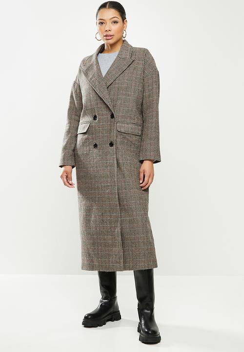 Missguided - Heritage check oversized - brown