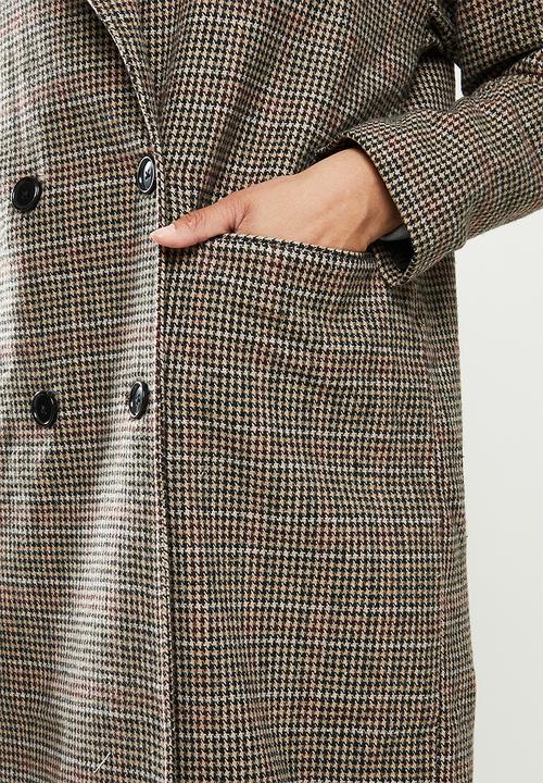 Missguided - Heritage check oversized - brown