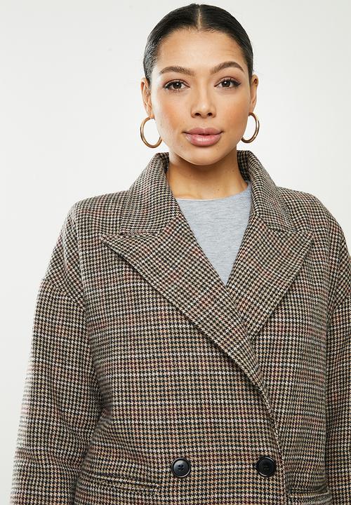 Missguided - Heritage check oversized - brown