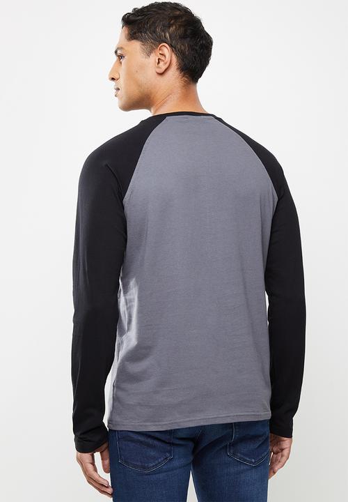 urban° - Mens urban long sleeve Raglan T-shirt - grey