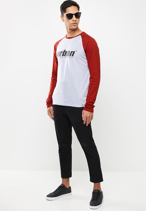 urban° - Mens urban ls raglan T-shirt - grey melange