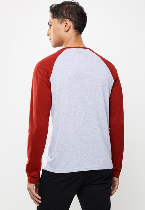 urban° - Mens urban ls raglan T-shirt - grey melange