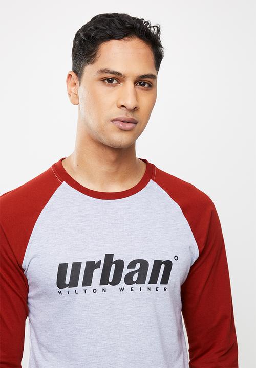 urban° - Mens urban ls raglan T-shirt - grey melange