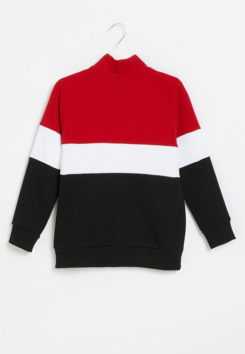 Rebel Republic - Boys 1/2 zip colour block sweatshirt - multi