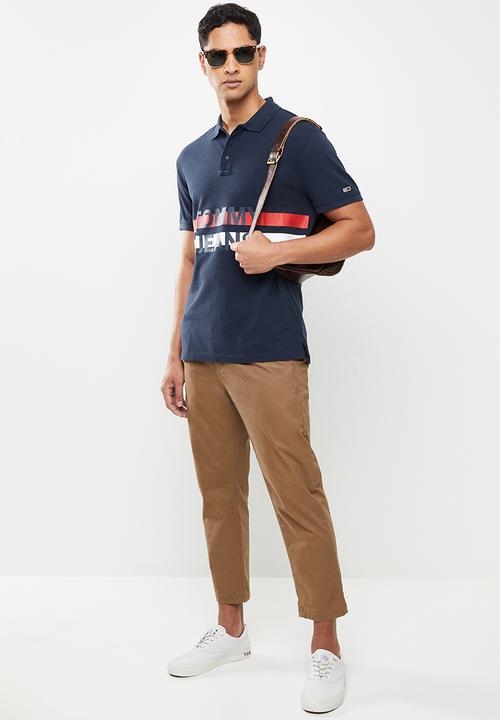Tommy Hilfiger - Tjm block stripe polo - navy