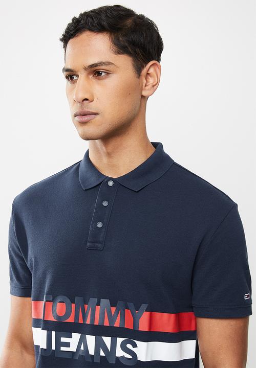 Tommy Hilfiger - Tjm block stripe polo - navy