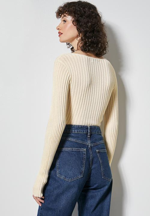 Superbalist - Sweetheart fitted jersey - ecru