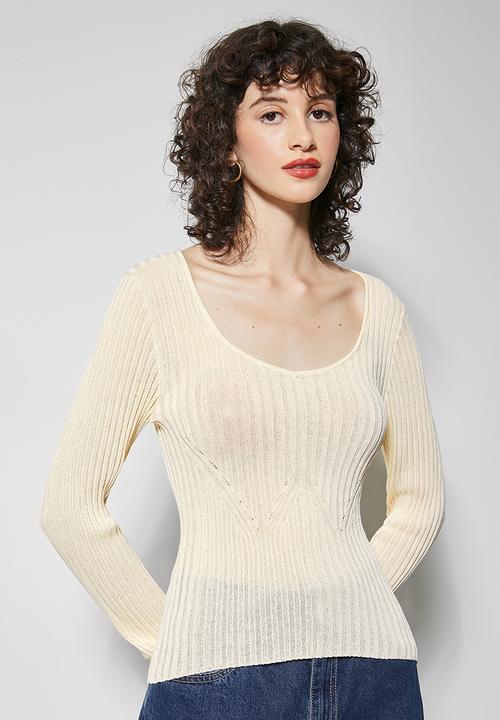 Superbalist - Sweetheart fitted jersey - ecru