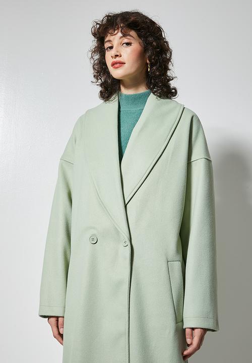 Superbalist - Roll collar coat - sage