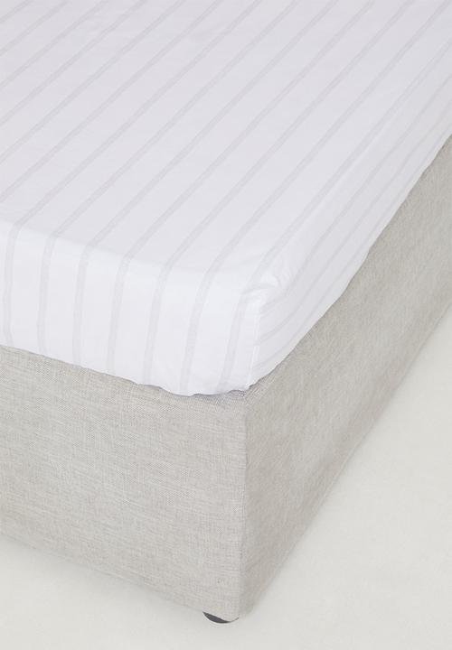 Sixth Floor - Striped printed cotton sheet set - grey