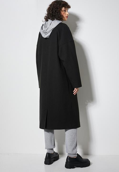 Superbalist - Roll collar coat - jet black