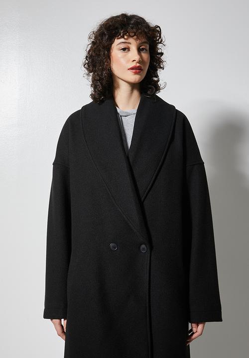 Superbalist - Roll collar coat - jet black