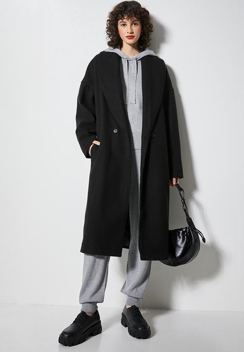 Superbalist - Roll collar coat - jet black