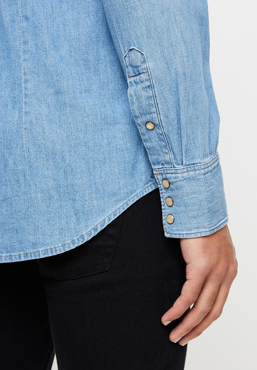 G-STAR - 3301 slim fit long sleeve shirt - blue