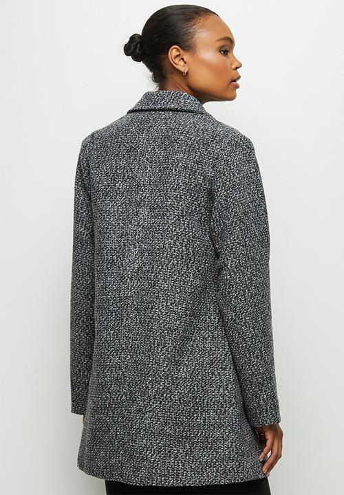 edit - A-line boucle coat - grey