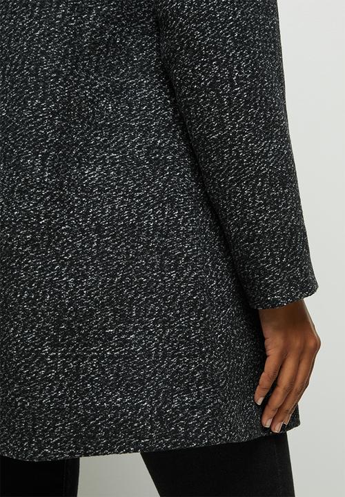 edit - A-line boucle coat - dark grey 