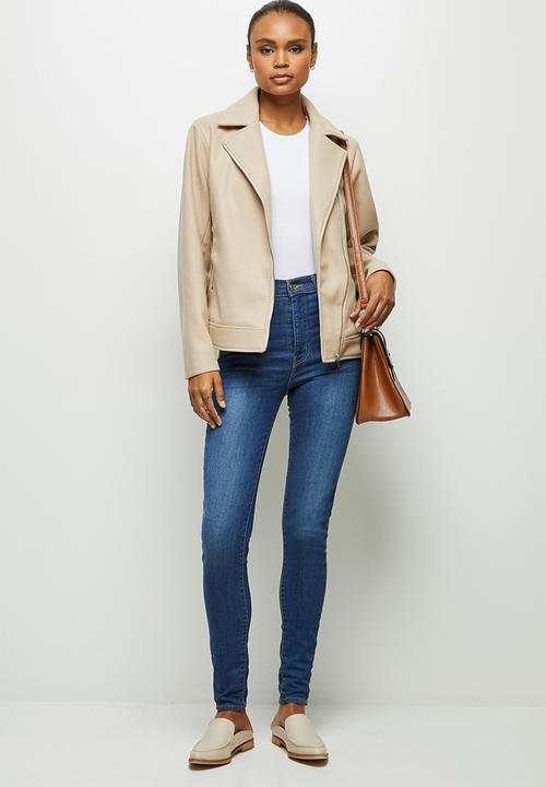 edit - Melton biker jacket - beige