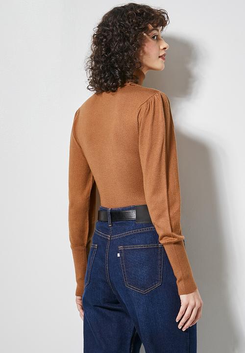Superbalist - Cuff sleeve turtle neck - tobacco