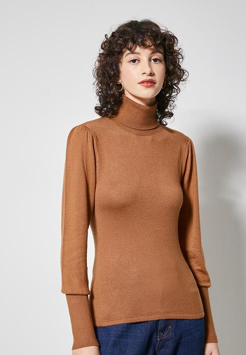 Superbalist - Cuff sleeve turtle neck - tobacco