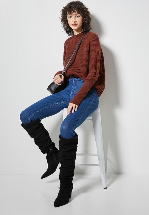 Superbalist - Dolman rib jumper - rust