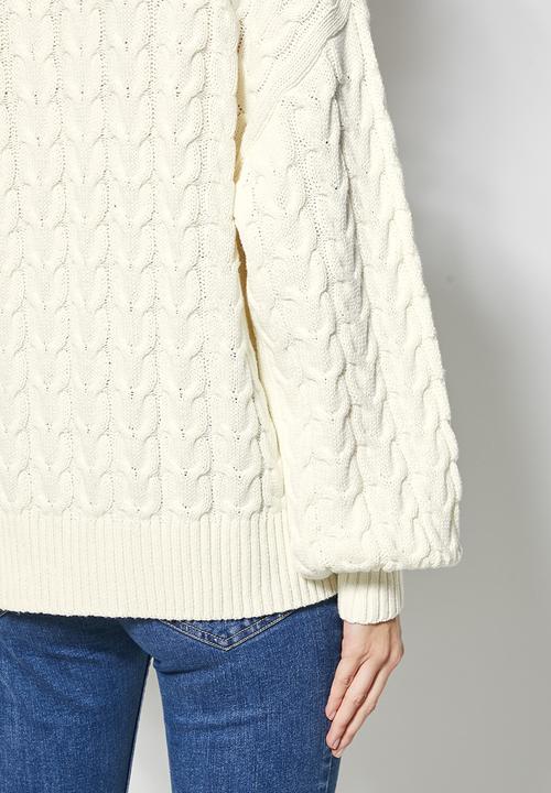Superbalist - Cotton blend cable jumper - ice melange