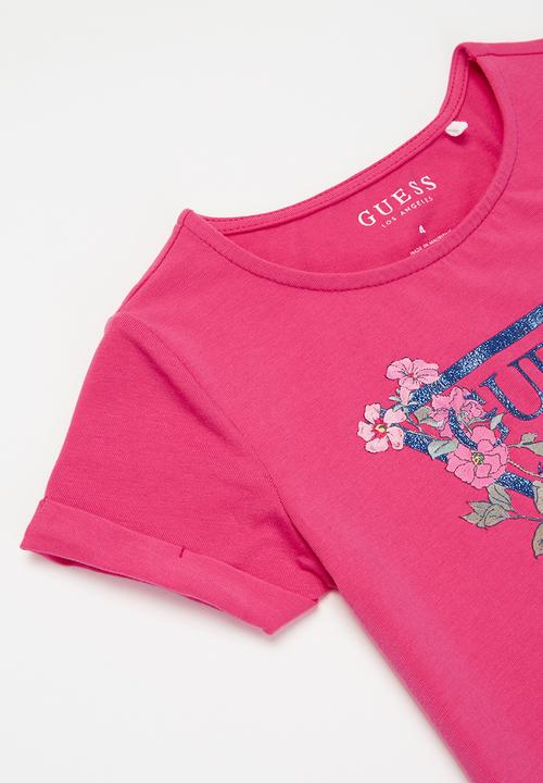 GUESS - Girls short sleeve flower tee - pink