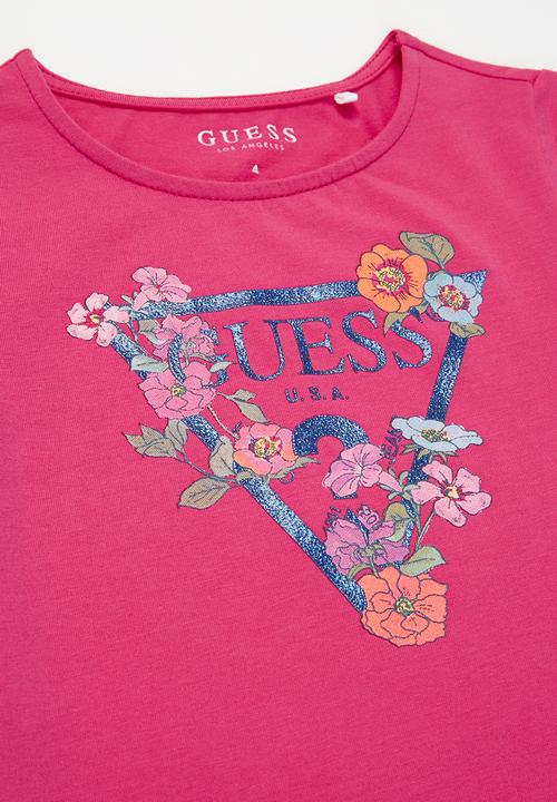 GUESS - Girls short sleeve flower tee - pink