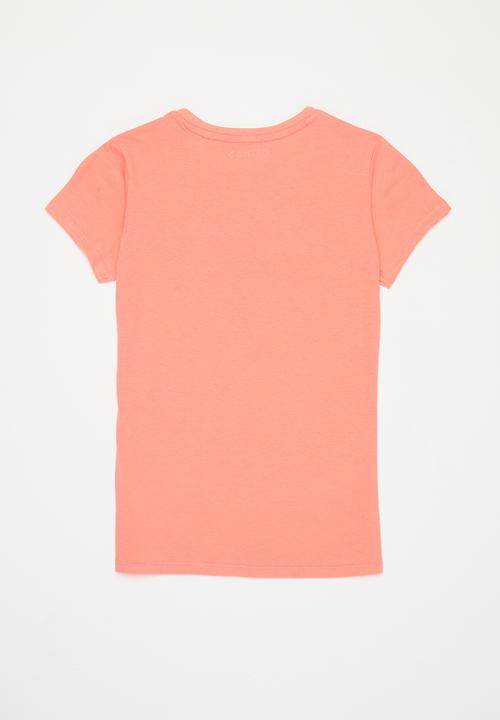 GUESS - Girls short sleeve script tri tee - pink