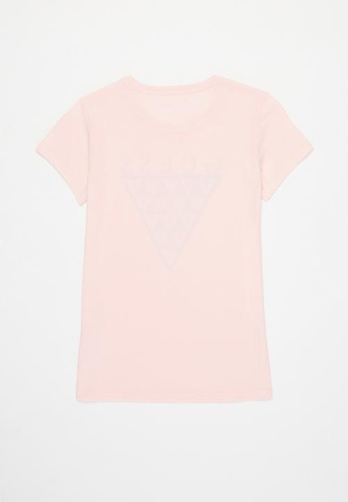 GUESS - Girls short sleeve glitter tri tee - pink