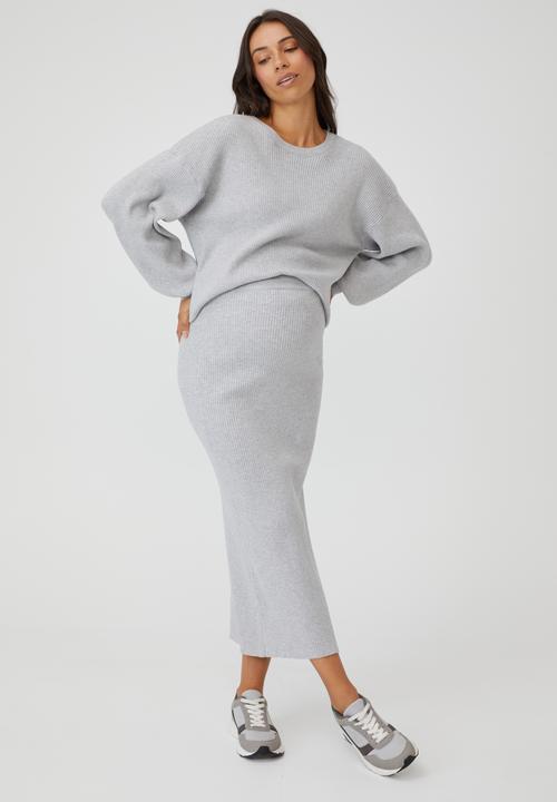 Cotton On - Maternity friendly ultimate midi skirt - grey 