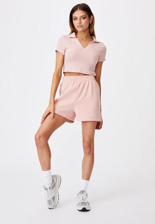 Factorie - Hype fleece short - silver pink
