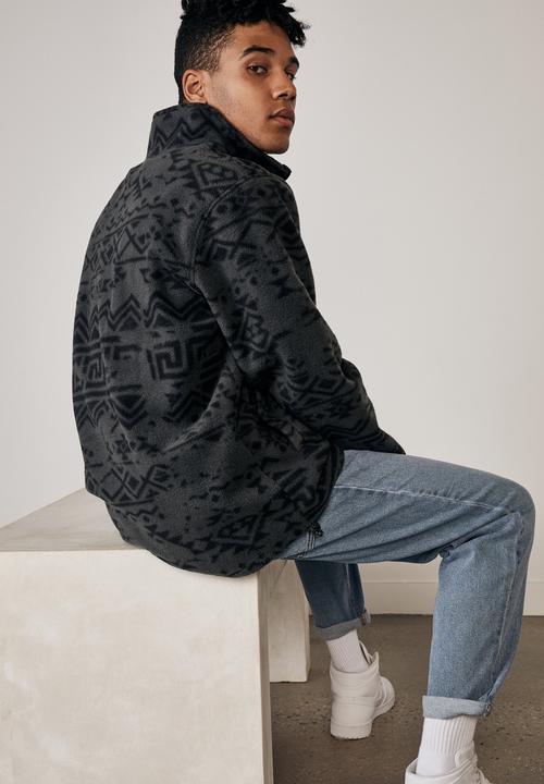 Factorie - Teddy 1/4 zip - black
