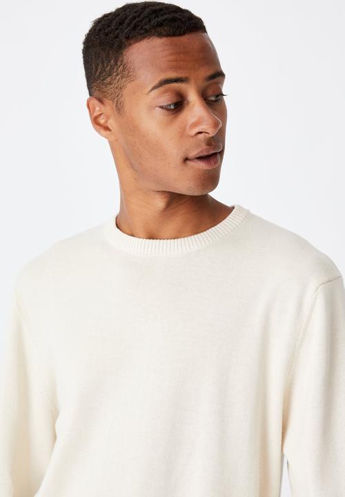 Cotton On - Lightweight crew knit - ecru