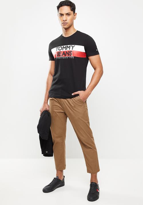 Tommy Hilfiger - Tjm contrast color tommy tee - black