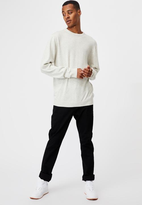 Cotton On - Lightweight crew knit - light grey marle
