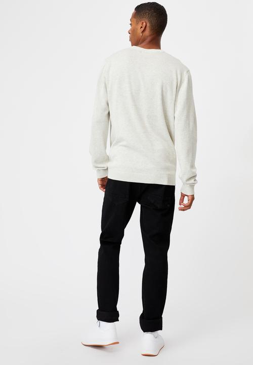 Cotton On - Lightweight crew knit - light grey marle