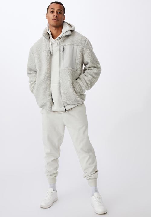 Cotton On - Pocket teddy zip thru - light grey