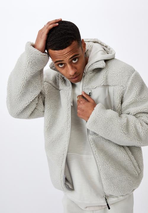 Cotton On - Pocket teddy zip thru - light grey