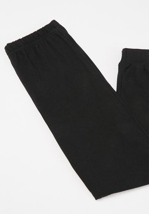 Pop Candy - Long sleeve tee & pants pj set - grey & black