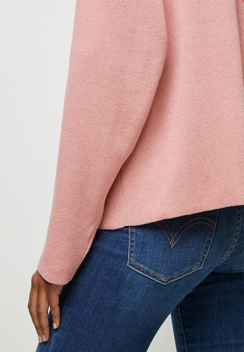edit - Organic cotton colourblock jumper - pink & cream 