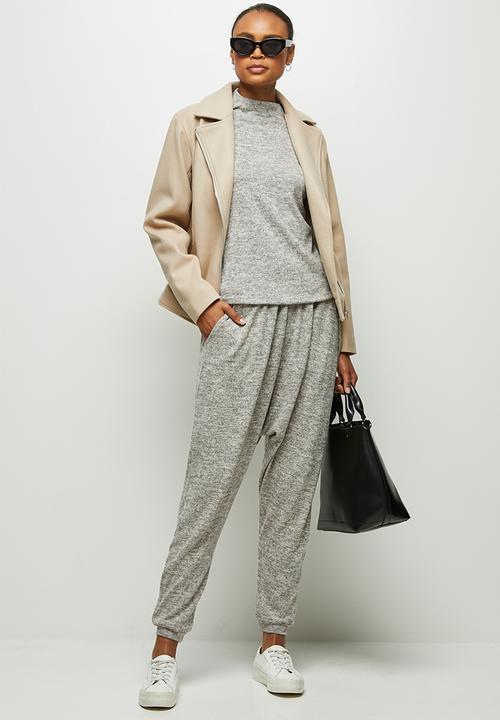 edit - Soft texture harem pants - oatmeal