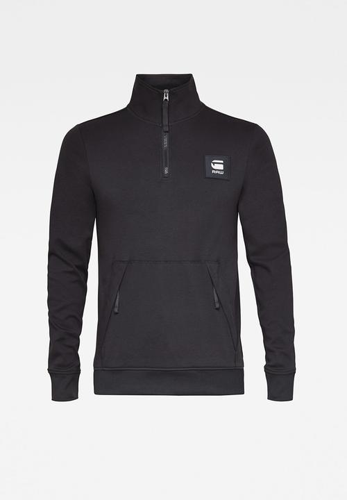 G-STAR - Half zip track tweeter t l\s - dk black