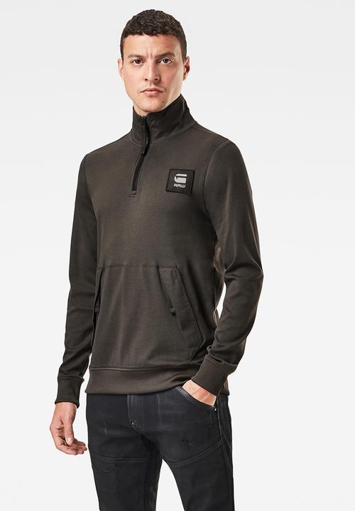 G-STAR - Half zip track tweeter t l\s - asfalt