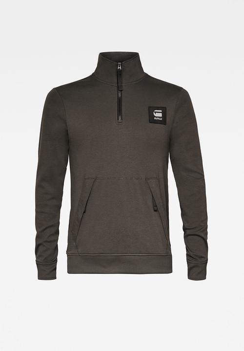 G-STAR - Half zip track tweeter t l\s - asfalt