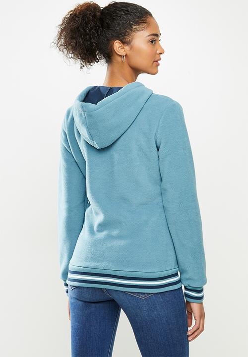 Aca Joe - Polar fleece zip through hoodie - blue