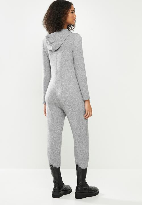 Blake - Premium soft touch hooded jumpsuit - grey